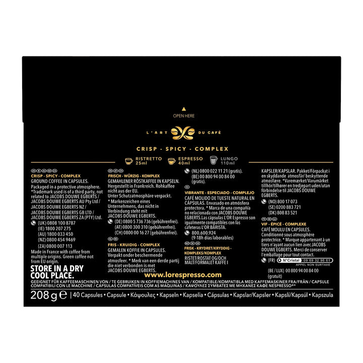 L'OR Espresso Ristretto - Confezione da 40 Capsule Compatibili Nespresso