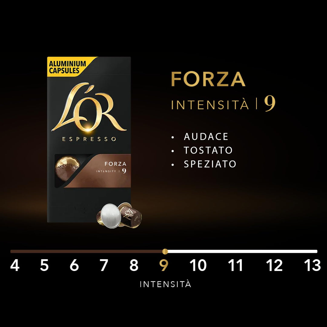 L'OR Espresso Forza - Confezione da 40 Capsule Compatibili Nespresso