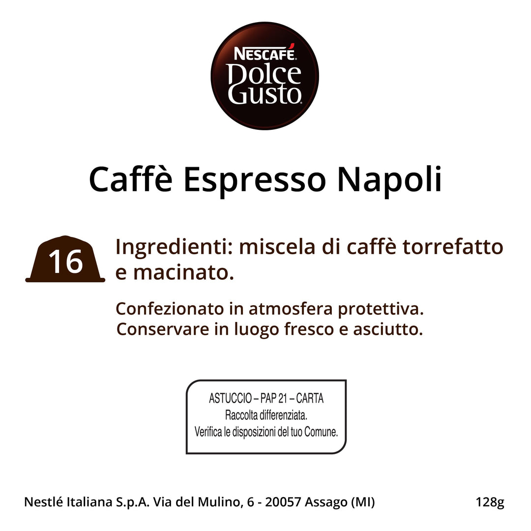 90 Capsule Nescafé Dolce Gusto - Ispirazione Italiana Espresso Napoli Maxiformato