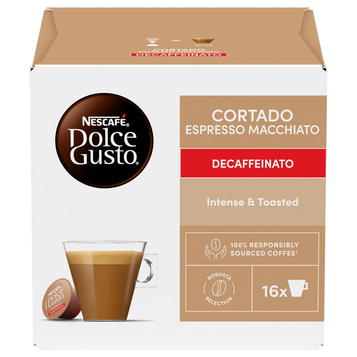 16 Capsule Nescafé Dolce Gusto - Cortado Decaffeinato