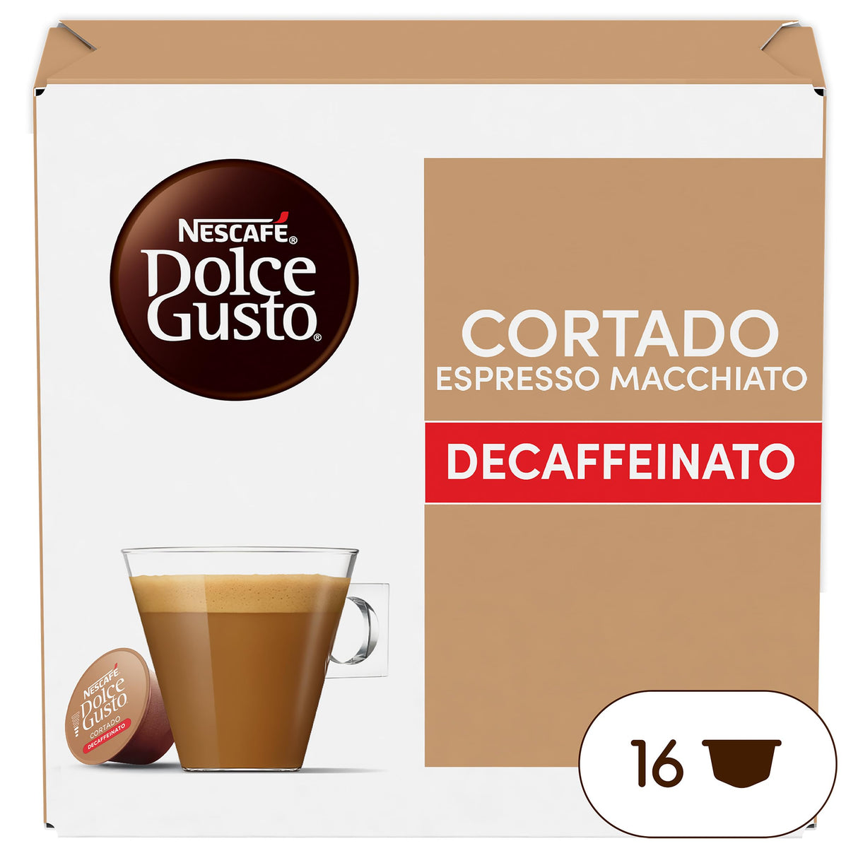 16 Capsule Nescafé Dolce Gusto - Cortado Decaffeinato