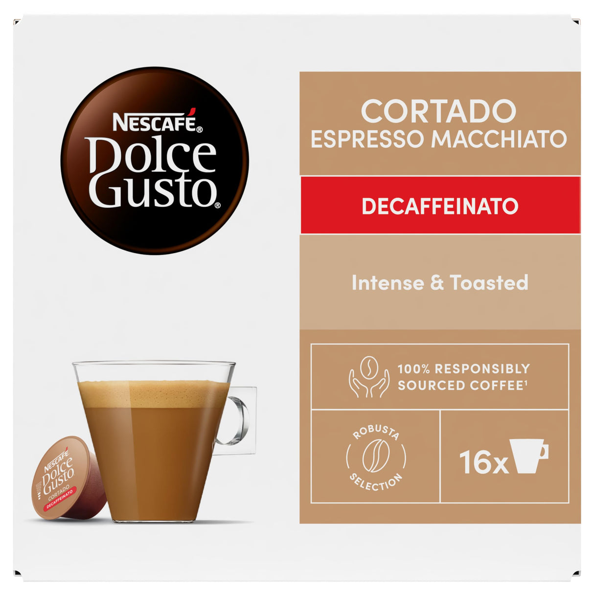 16 Capsule Nescafé Dolce Gusto - Cortado Decaffeinato