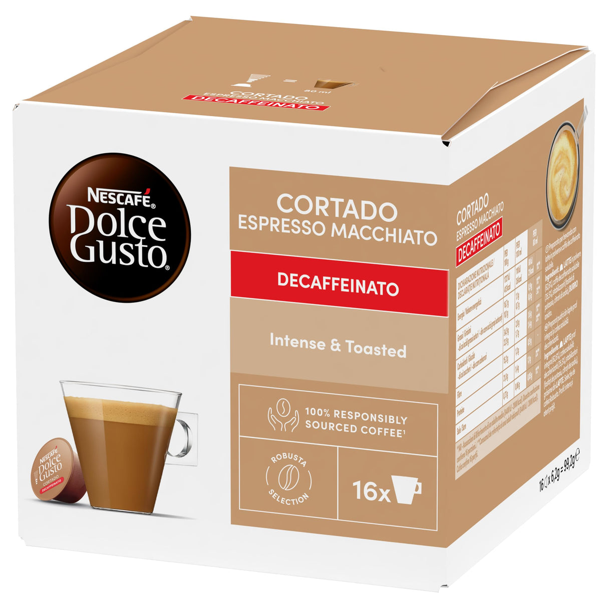 16 Capsule Nescafé Dolce Gusto - Cortado Decaffeinato