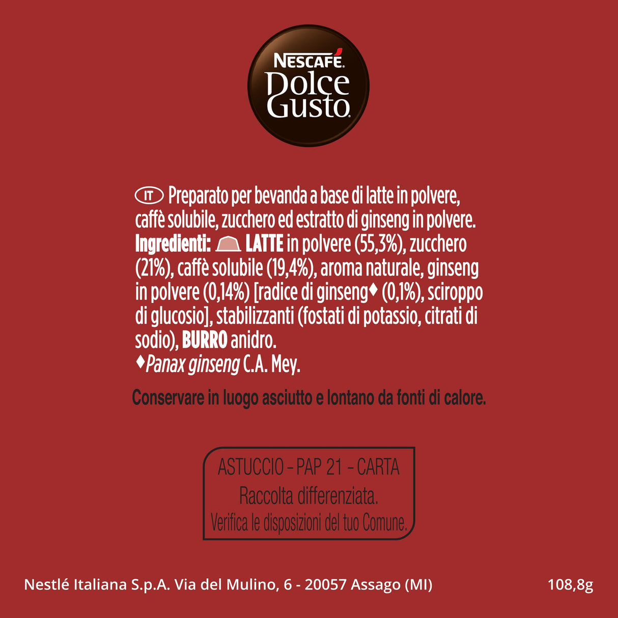 16 Capsule Nescafé Dolce Gusto - Caffè Ginseng