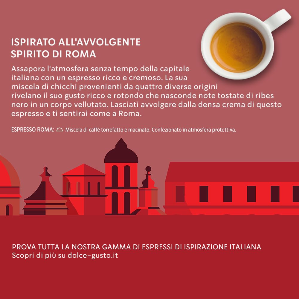 90 Capsule Nescafé Dolce Gusto Espresso Roma - Intenso e Cremoso, Confezione Risparmio 3x30