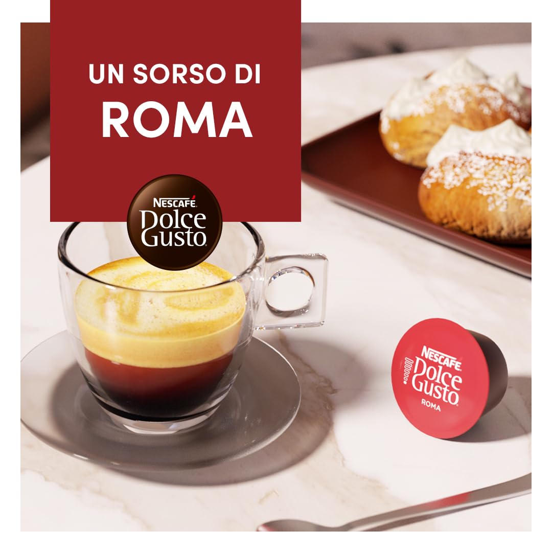 90 Capsule Nescafé Dolce Gusto Espresso Roma - Intenso e Cremoso, Confezione Risparmio 3x30