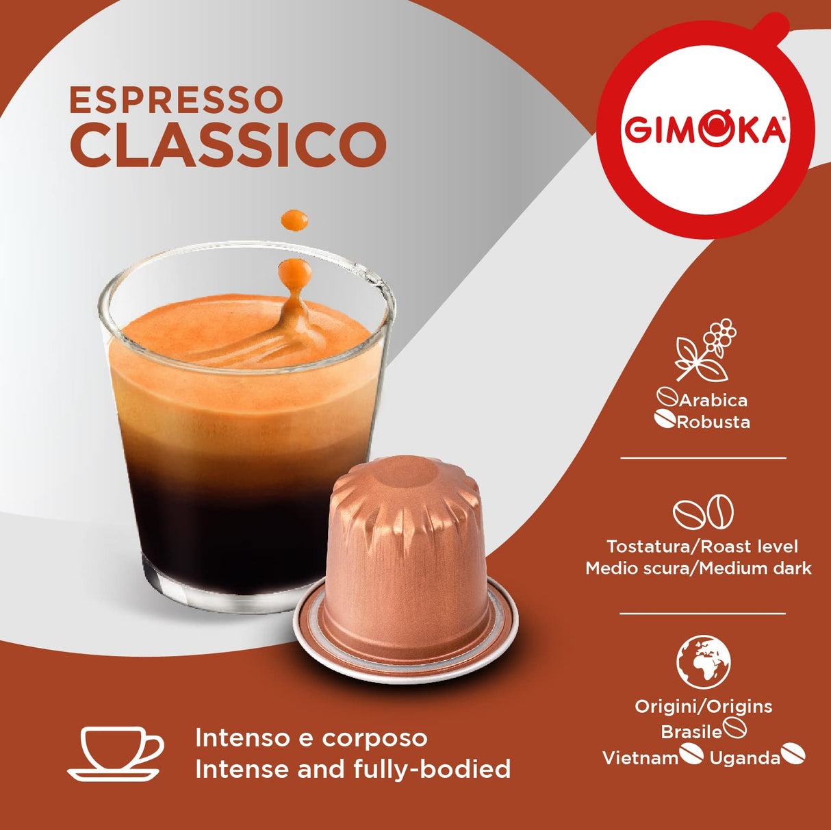 10 Capsule Gimoka Compatibili Nespresso Classico Alluminio