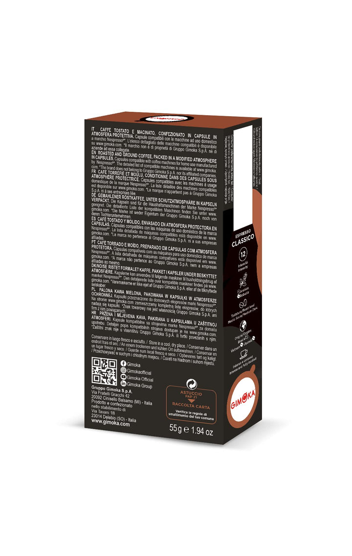 10 Capsule Gimoka Compatibili Nespresso Classico Alluminio
