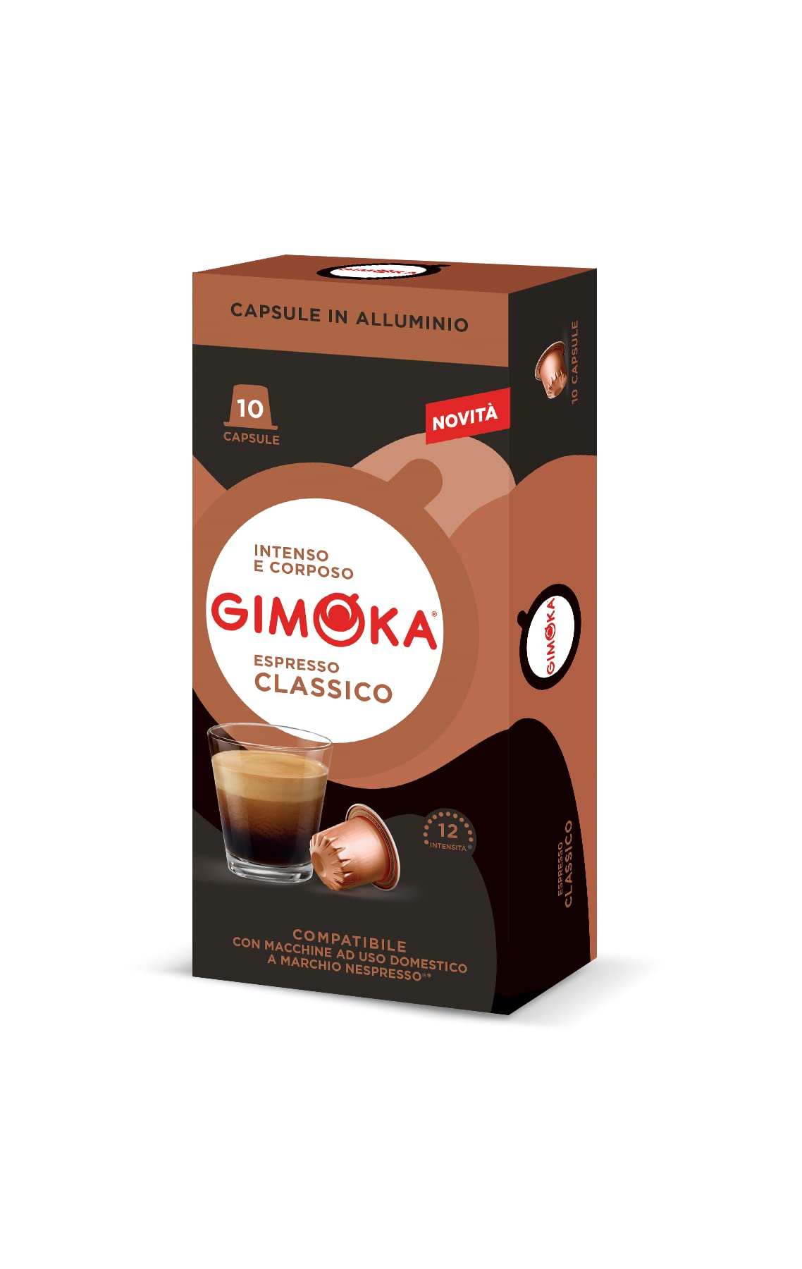 10 Capsule Gimoka Compatibili Nespresso Classico Alluminio