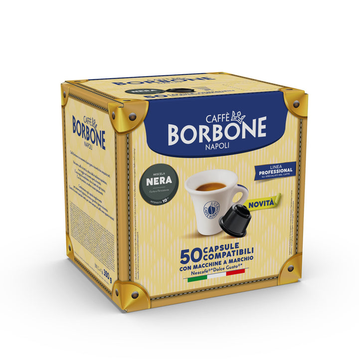 50 Capsule Borbone Nera Compatibili Dolce Gusto – Gusto Intenso e Persistente