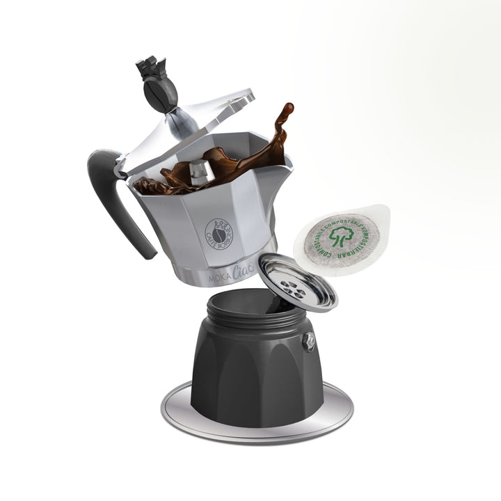 Moka Ciao Induzione Caffè Borbone + 15 Cialde Omaggio - Eleganza e Gusto Italiano