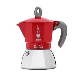 Bialetti Caffettiera Moka Induction Red Rossa 4 Tazze