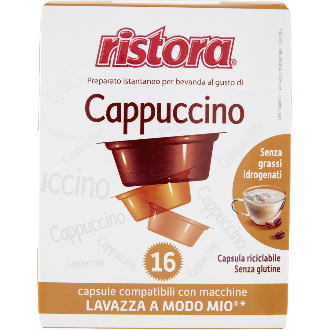 16 Capsule Ristora Cappuccino compatibile con Lavazza A Modo Mio