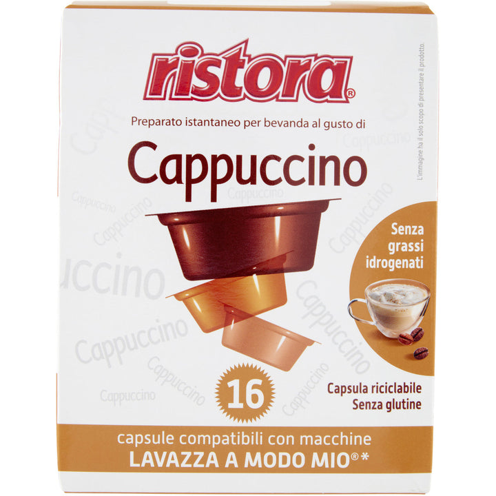 16 Capsule Ristora Cappuccino compatibile con Lavazza A Modo Mio
