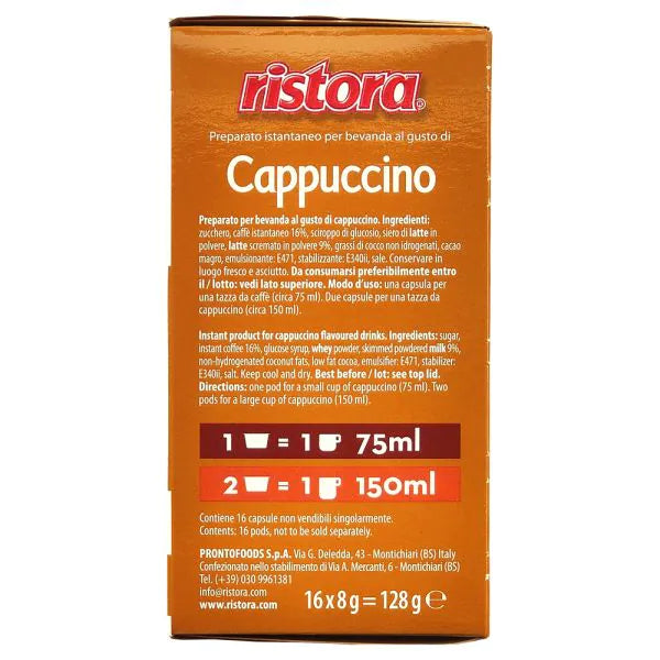 16 Capsule Ristora Cappuccino compatibile con Lavazza A Modo Mio