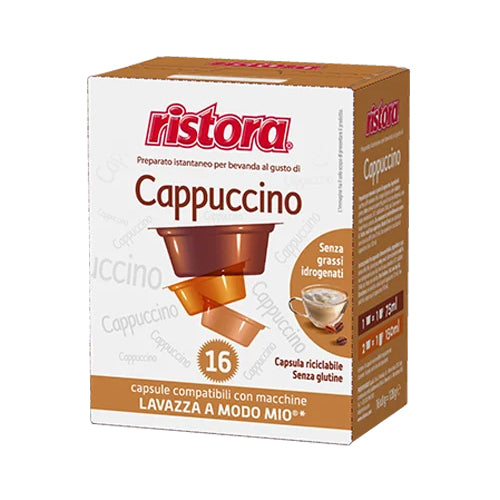 16 Capsule Ristora Cappuccino compatibile con Lavazza A Modo Mio