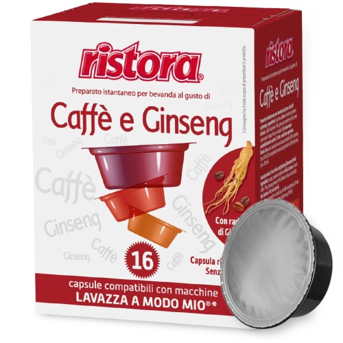 16 Capsule Ristora Caffè e Ginseng compatibili con Lavazza A Modo Mio