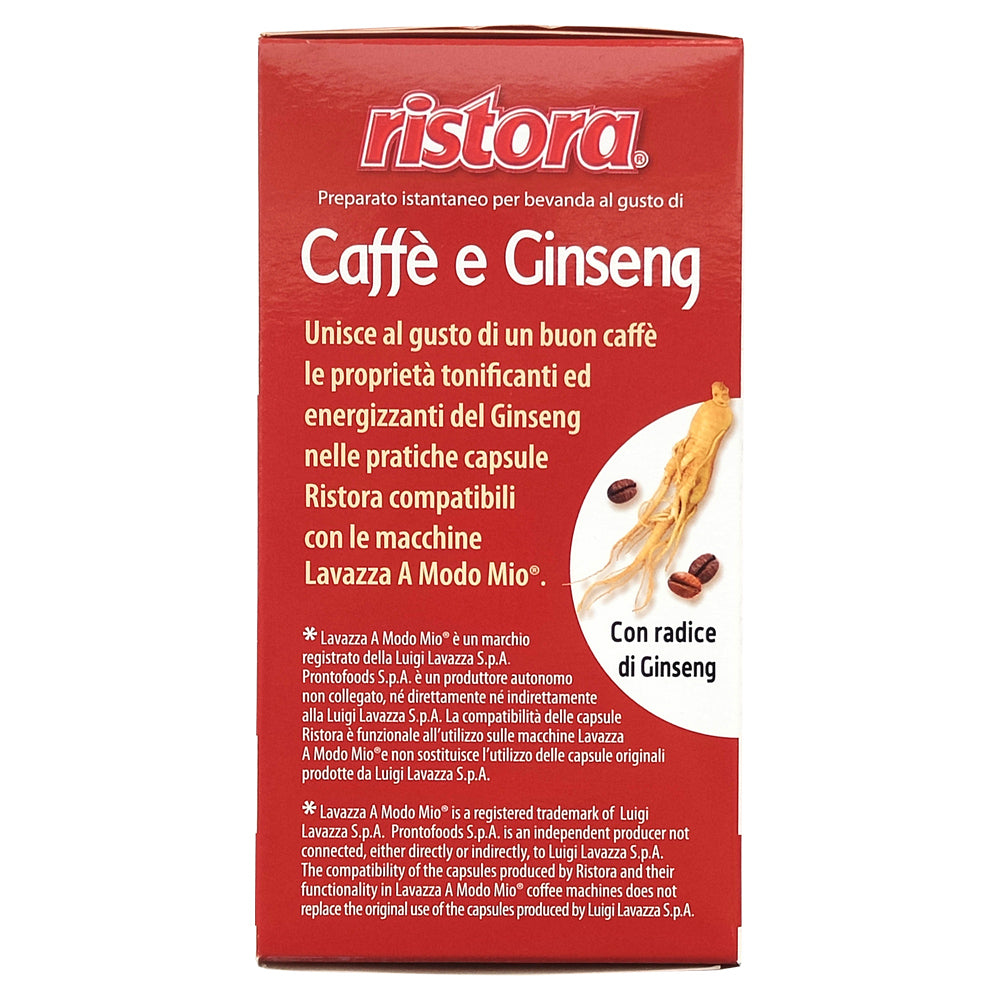 16 Capsule Ristora Caffè e Ginseng compatibili con Lavazza A Modo Mio