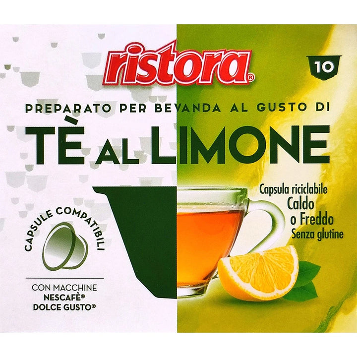 10 Capsule Ristora Tè al Limone compatibili con Nescafé Dolce Gusto
