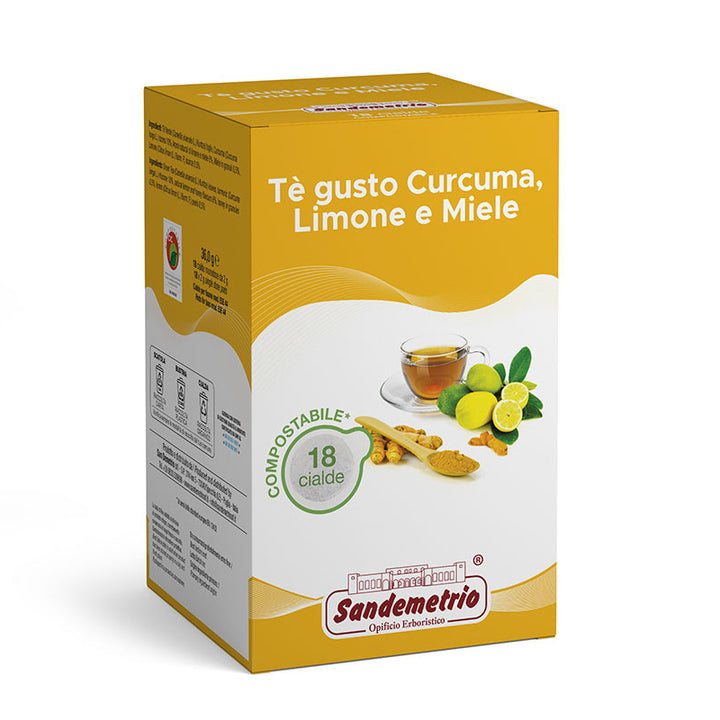 18 Cialde ESE 44mm Sandemetrio Tè Curcuma Limone e Miele