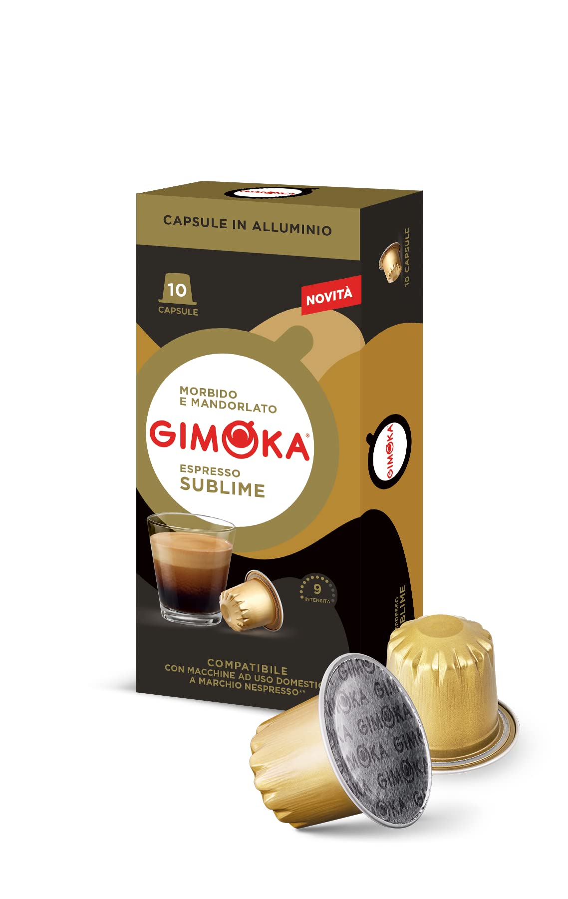 10 Capsule Gimoka Compatibili Nespresso Sublime Alluminio