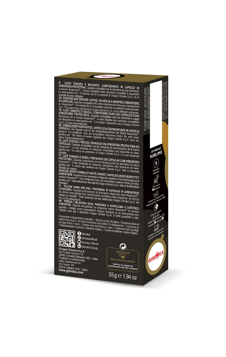 10 Capsule Gimoka Compatibili Nespresso Sublime Alluminio