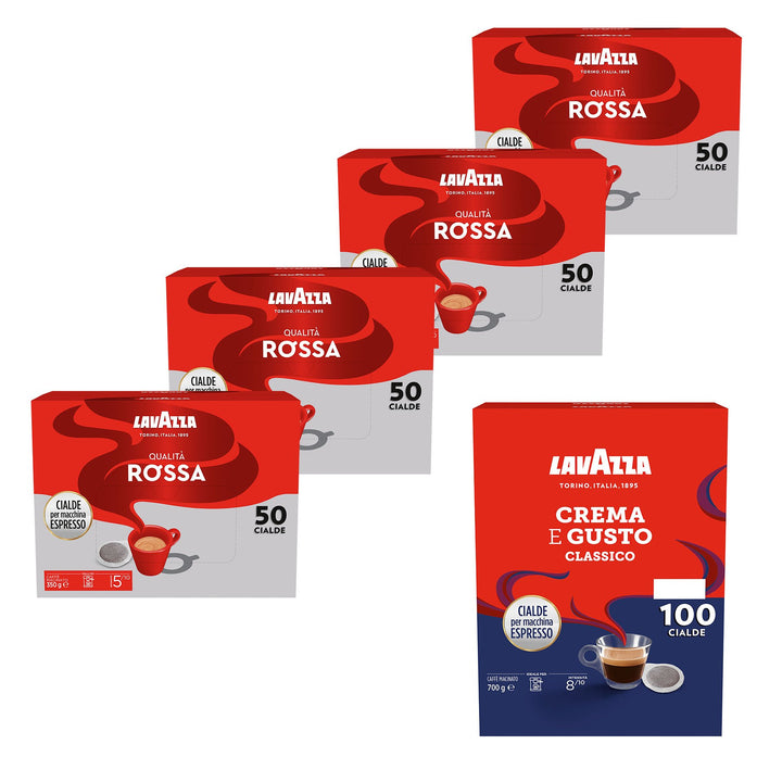 Lavazza Caffè 300 Cialde Ese 44mm - Combo Risparmio (200 Qualità Rossa + 100 Crema e Gusto)