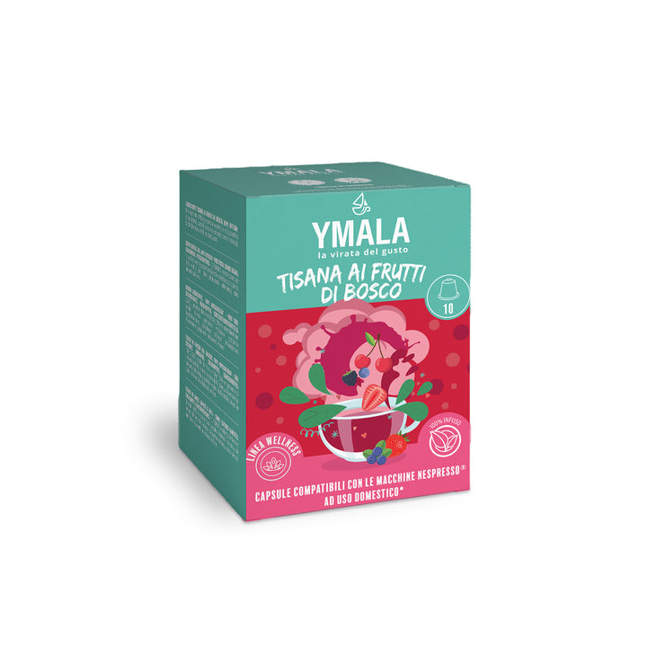 10 Capsule Ymala Tisana Frutti di Bosco Compatibili Nespresso - Infuso Fruttato e Naturale