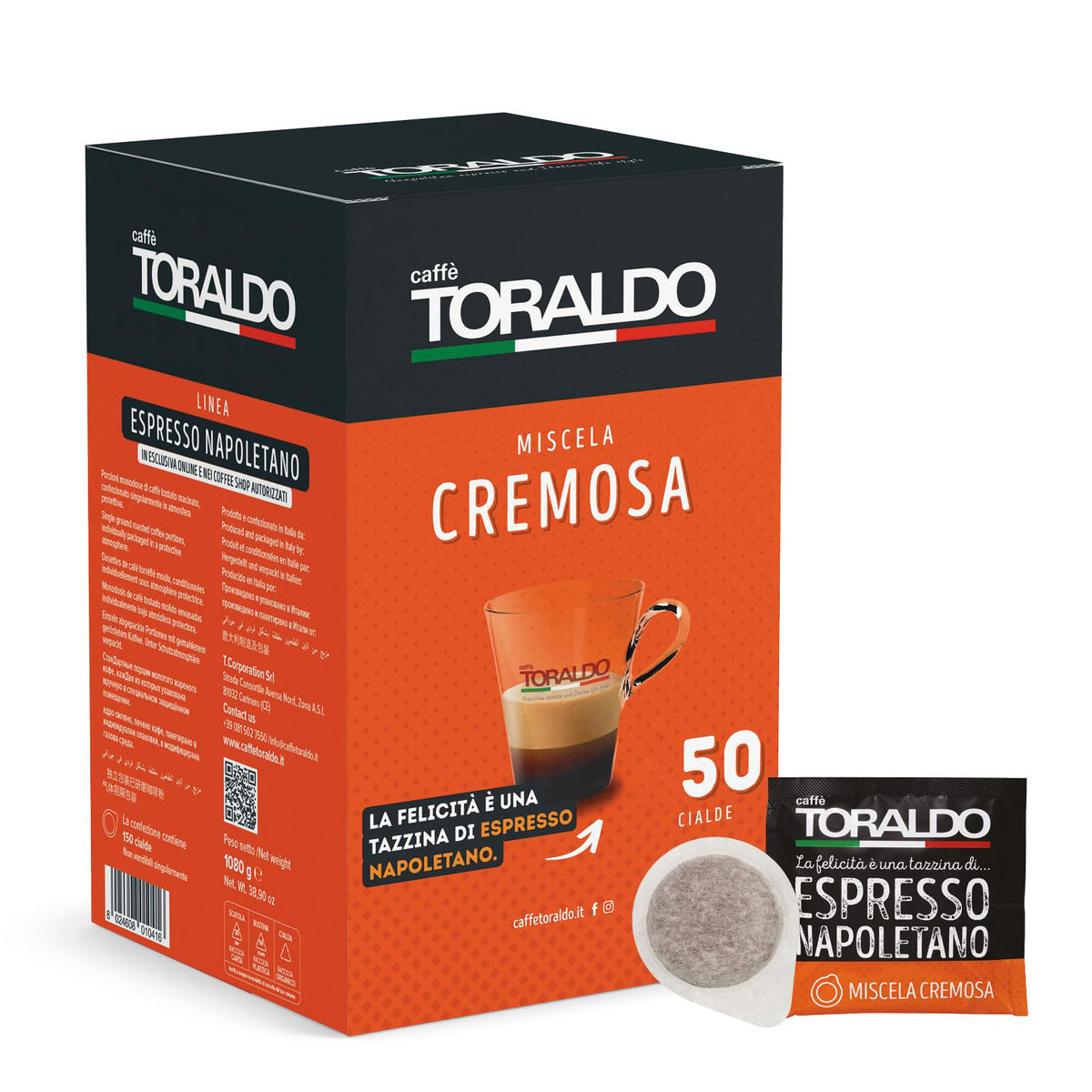 50 Cialde ESE 44 mm Toraldo - Miscela Cremosa