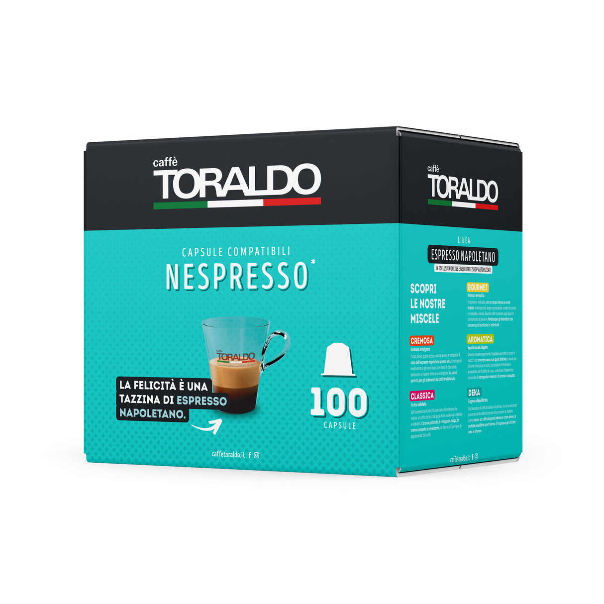 100 Capsule Compatibili Toraldo Nespresso - Miscela Classica