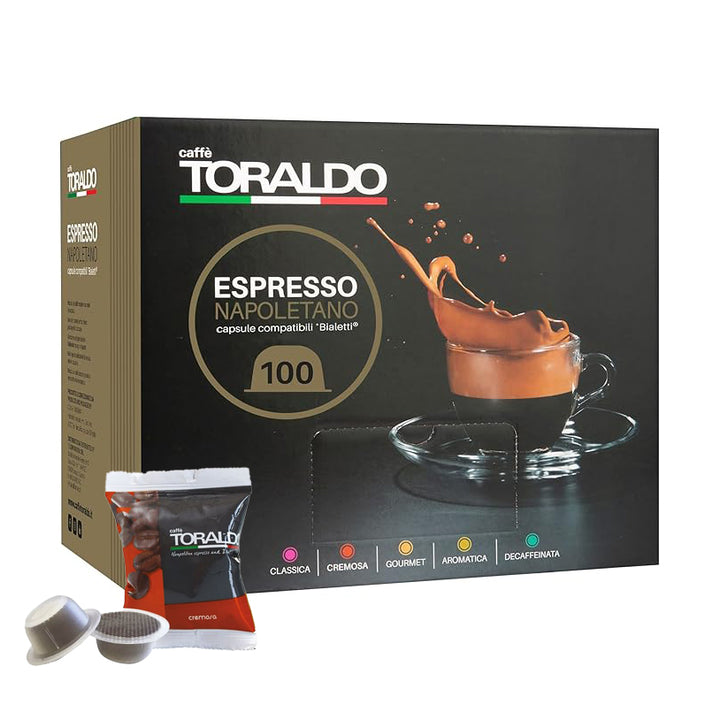 Toraldo 100 Capsule Compatibili Bialetti – Caffè Miscela Cremosa
