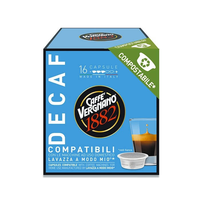 16 Capsule Vergnano Compatibili A Modo Mio Decaffeinato Compostabile