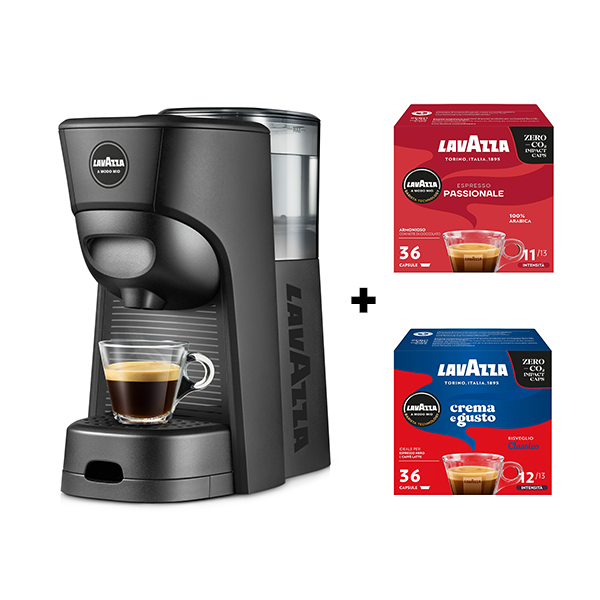 Macchina Lavazza A Modo Mio Tiny Eco + 72 Capsule A Modo Mio